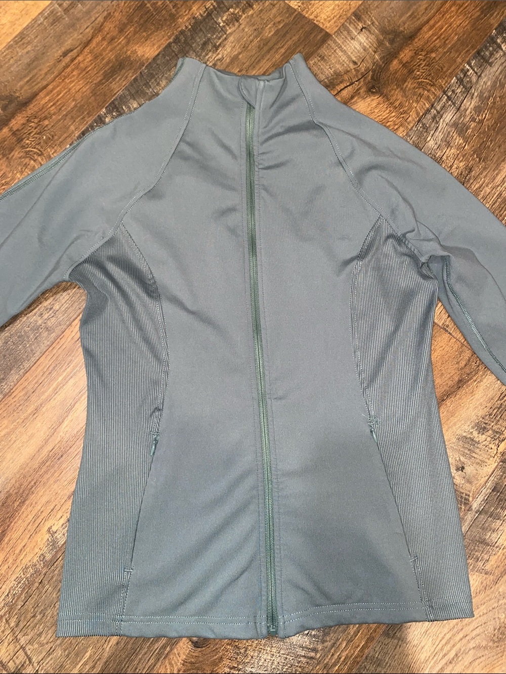 Sage Green Full-Zip Athletic Jacket